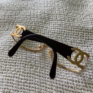 Brushed gold Chanel eye glasses